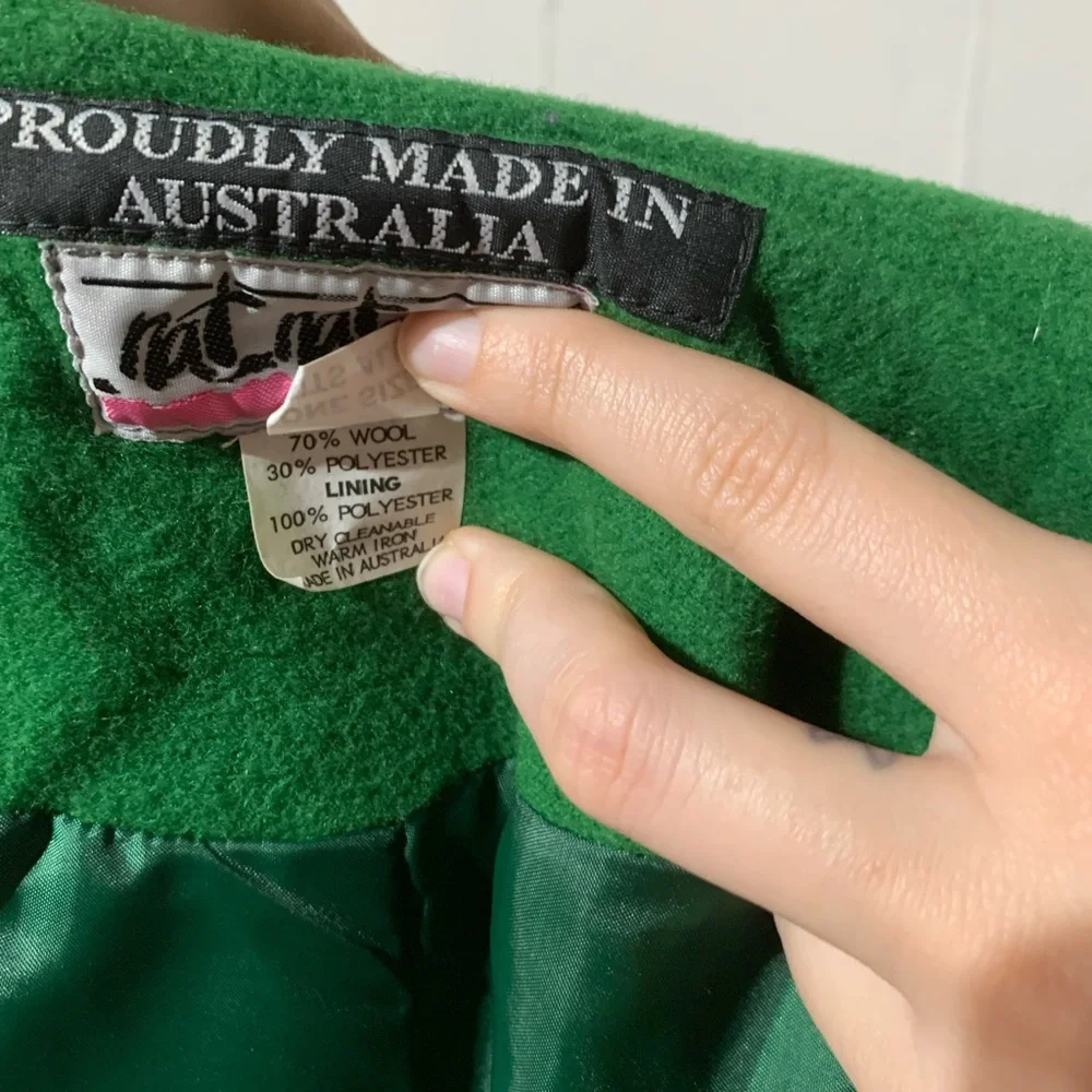 Vintage Wool Button Up Cape, 3/4 Length Sleeves, OSFM, Made in Australia - Picture 8 of 8